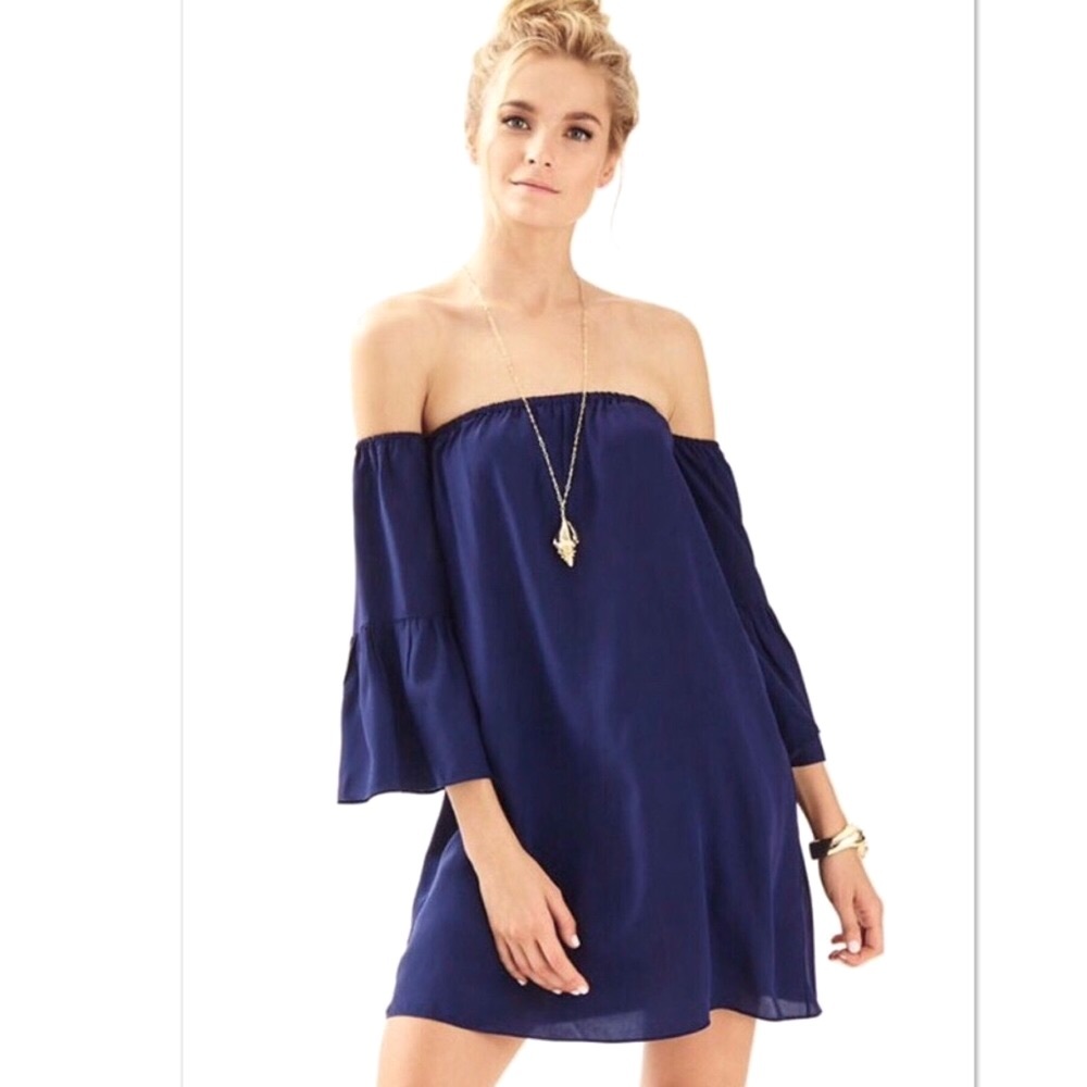NWT Lilly Pulitzer 100% Silk Sanilla Dress | Navy | Size XS - Picture 8 of 8
